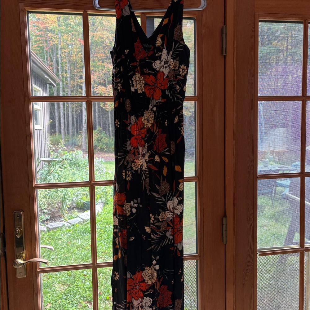 Enfocus Studio Black and Red Floral Maxi Dress